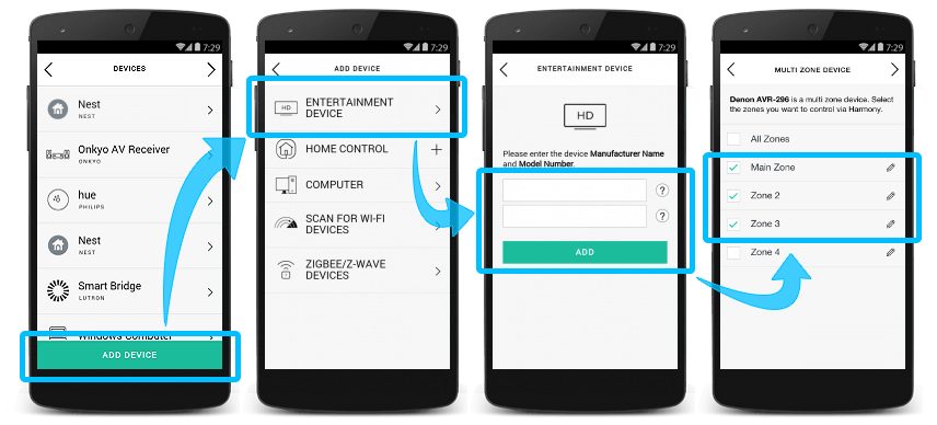Harmony-App und Gerät